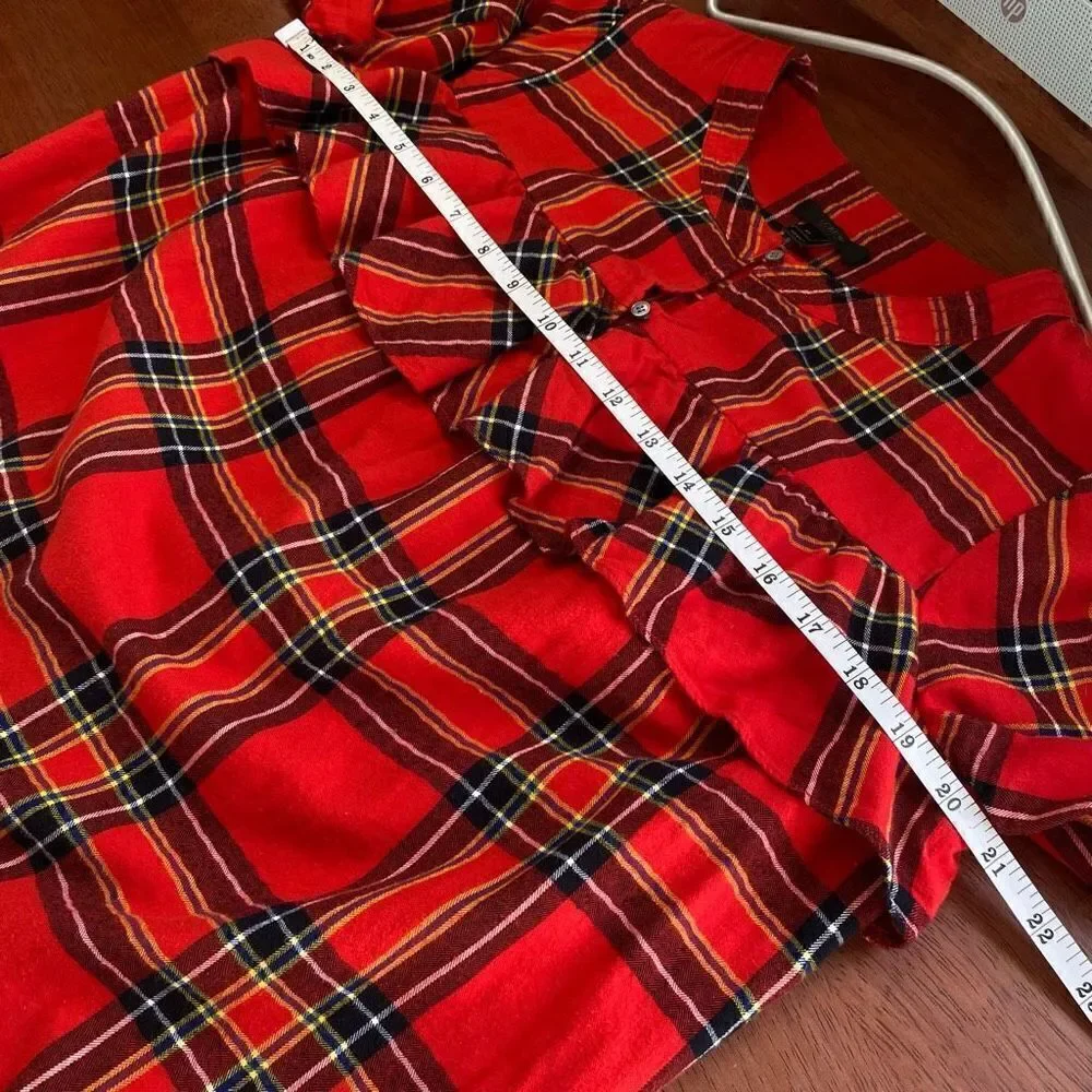 J.crew plaid flannel ruffle top